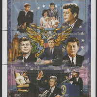 Chad 1997 Hommage to John F Kennedy perf sheet containing 9 values unmounted mint
