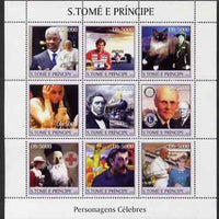 St Thomas & Prince Islands 2003 Personalities #1 perf sheet containing 9 values unmounted mint, Mi 2420-28