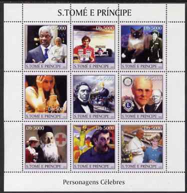 St Thomas & Prince Islands 2003 Personalities #1 perf sheet containing 9 values unmounted mint, Mi 2420-28