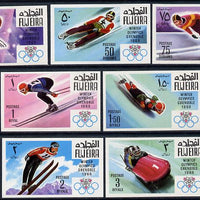 Fujeira 1968 Grenoble Winter Olympics imperf set of 7 unmounted mint, Mi 214-20B