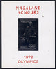Nagaland 1972 Olympics (Athletics) 2ch value imperf in silver on glossy card