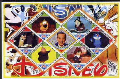 Mali 2006 The World of Walt Disney #01 perf sheetlet containing 6 diamond shaped values plus label, unmounted mint