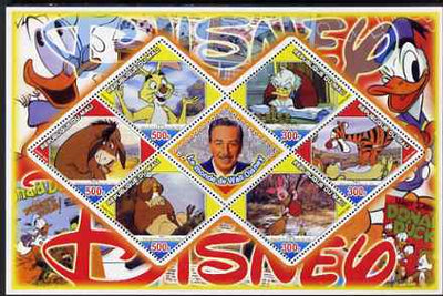 Mali 2006 The World of Walt Disney #02 perf sheetlet containing 6 diamond shaped values plus label, unmounted mint