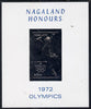 Nagaland 1972 Olympics (Ice Skating) 2ch value imperf in silver on glossy card