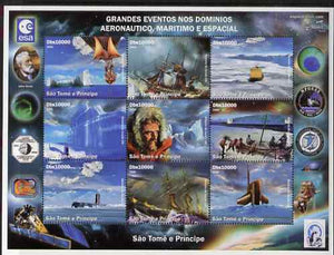 St Thomas & Prince Islands 2006 Great Events in Aviation, Maritime & Space perf set of 9 unmounted mint. Note this item is privately produced and is offered purely on its thematic appeal