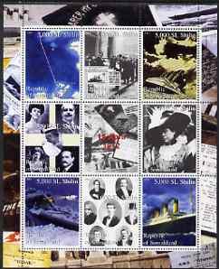Somaliland 2000 Titanic perf sheetlet containing set of 8 values plus label unmounted mint