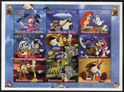 Benin 2008 Beijing Olympics - Disney's Bambi, Pinocchio etc perf sheetlet containing 8 values plus label unmounted mint. Note this item is privately produced and is offered purely on its thematic appeal