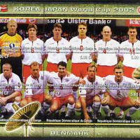 Congo 2002 Korea Japan World Cup Football Teams - Denmark perf composite sheetlet containing 9 values unmounted mint. Note this item is privately produced and is offered purely on its thematic appeal