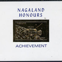 Nagaland 1972 Apollo 15 2ch value embossed in gold on glossy card (imperf)