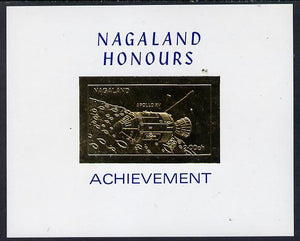 Nagaland 1972 Apollo 15 2ch value embossed in gold on glossy card (imperf)