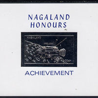 Nagaland 1972 Apollo 15 2ch value embossed in silver on glossy card (imperf)
