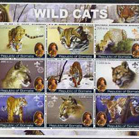 Somalia 2002 Wild Cats perf sheetlet containing set of 9 values (also showing Baden Powell and Scout & Guide Logos) unmounted mint