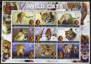 Somalia 2002 Wild Cats perf sheetlet containing set of 9 values (also showing Baden Powell and Scout & Guide Logos) unmounted mint