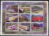 Somalia 2000 Modern Trains perf sheetlet containing set of 9 values unmounted mint