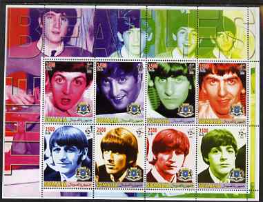 Somalia 2005 Beatles perf sheetlet containing set of 8 values unmounted mint. Note this item is privately produced and is offered purely on its thematic appeal