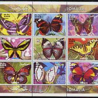 Somalia 2000 Butterflies perf sheetlet containing set of 9 values unmounted mint