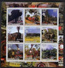 Somaliland 2002 Steam Trains #1 perf sheetlet containing set of 9 values each with Scout Logo unmounted mint