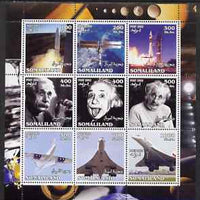 Somaliland 2002 Space, Einstein & Concorde perf sheetlet containing set of 9 values unmounted mint