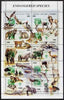 Batum 1999 Philex France opt in green on 1997 Endangered Species perf sheetlet of 10 values unmounted mint