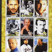 Kyrgyzstan 2000 Kevin Costner perf sheetlet containing 9 values unmounted mint