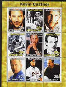Kyrgyzstan 2000 Kevin Costner perf sheetlet containing 9 values unmounted mint