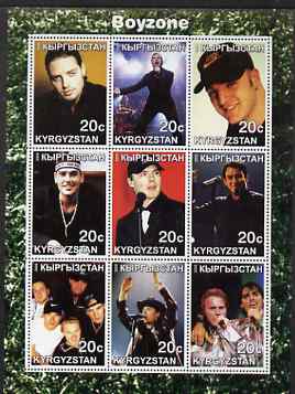 Kyrgyzstan 2000 Boyzone perf sheetlet containing 9 values unmounted mint