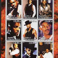 Turkmenistan 2000 Will Smith perf sheetlet containing 9 values unmounted mint. Note this item is privately produced and is offered purely on its thematic appeal