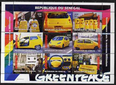 Senegal 2000 Greenpeace perf sheetlet containing 9 values unmounted mint