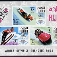 Fujeira 1968 Grenoble Winter Olympics imperf m/sheet unmounted mint, Mi BL 9