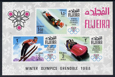 Fujeira 1968 Grenoble Winter Olympics imperf m/sheet unmounted mint, Mi BL 9