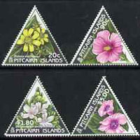 Pitcairn Islands 1998 Flowers triangular perf set of 4 unmounted mint SG 535-38