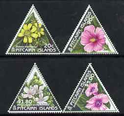 Pitcairn Islands 1998 Flowers triangular perf set of 4 unmounted mint SG 535-38