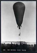 Postcard - Prof Piccard's Balloon, B&W card from Beringer & Pampafuchi, unused