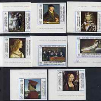 Aden - Qu'aiti 1967 International Tourism Year (Paintings) imperf set of 8 unmounted mint, Mi 169-76B