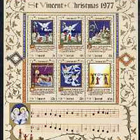 St Vincent 1978 Christmas (While Shepherds Watched) m/sheet opt'd Specimen unmounted mint, as SG MS 550