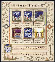 St Vincent 1978 Christmas (While Shepherds Watched) m/sheet opt'd Specimen unmounted mint, as SG MS 550