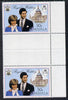 Booklet - Anguilla 1981 Royal Wedding 50c vert gutter pair with double black (from uncut booklet pane sheet) as SG 468ab