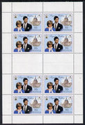 Booklet - Anguilla 1981 Royal Wedding 50c two uncut booklet panes of 4 in vert format each with double black (as SG 468ab)