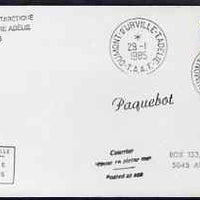 Australia used in French Southern & Antarctic Territories 1985 Paquebot cover carried on Dumont D'Urville for 35th Antarctic Expedition, with paquebot and ship's cachets
