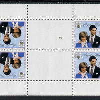 Anguilla 1981 Royal Wedding 50c two uncut booklet panes of 4 in horiz tete-beche format each with double black (as SG 468ab)
