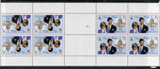 Anguilla 1981 Royal Wedding 50c two uncut booklet panes of 4 in horiz tete-beche format each with double black (as SG 468ab)
