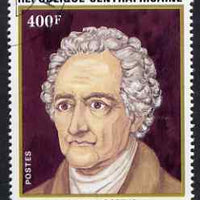 Central African Republic 1982 150th Death Anniversary of Goethe 400f (from Anniversaries set) superb cto used, SG 840