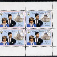 Booklet - Anguilla 1981 Royal Wedding two 50c booklet panes of 4 each with double black showing wmks sideways and sideways inverted (as SG 468ab)
