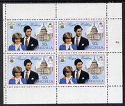 Booklet - Anguilla 1981 Royal Wedding two 50c booklet panes of 4 each with double black showing wmks sideways and sideways inverted (as SG 468ab)