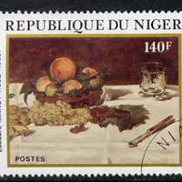 Niger Republic 1982 Fruits on a Table by Edouard Manet (150th Birth Anniversary) 140f (from Celebrities Anniversaries set) superb cto used, SG 885
