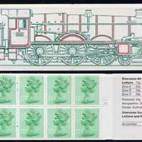 Great Britain 1983 Railway Engines #1 (GWR Isambard Kingdom Brunel) £1.25 folded booklet with cyl number in margin at right, SG FK5B