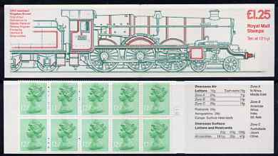 Great Britain 1983 Railway Engines #1 (GWR Isambard Kingdom Brunel) £1.25 folded booklet with cyl number in margin at right, SG FK5B