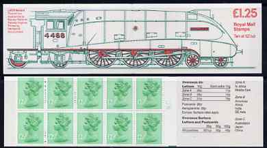 Great Britain 1983 Railways Engines #3 (LNER Mallard) £1.25 folded booklet with cyl number in margin at right SG FK7B