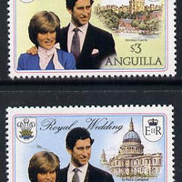 Anguilla 1981 Royal Wedding set of 2 each with double black (as SG 468-69ab) unmounted mint