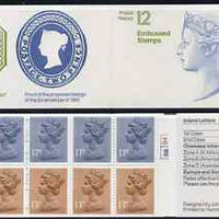 Great Britain 1981-85 Postal History series #12 (QV Embossed Stamps) £1.54 booklet with cyl number in margin at right, SG FQ2B